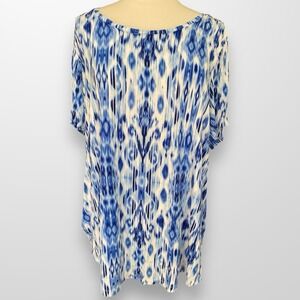 JM Collection Womans 3X Top Shirt Blouse Stretchy Flowy Lightweight Short Sleeve